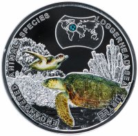 купить Остров Ниуэ 1 доллар 2014 "Черепаха", в футляре с сертификатом