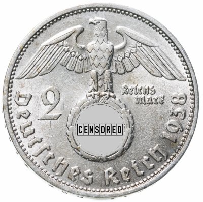купить Германия (Третий Рейх) 2 рейхсмарки 1938, Двор D (Мюнхен) Орел со свастикой (Гинденбург)