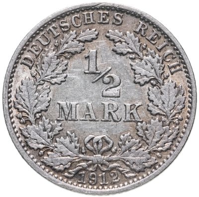 купить Германия 1/2 марки (mark) 1912 A знак монетного двора: "A" - Берлин