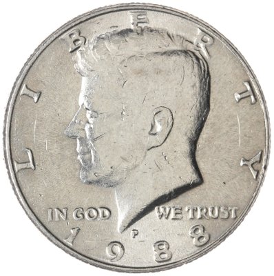 купить США 50 центов (1/2 доллара, half dollar) 1988 P Kennedy Half Dollar (Кеннеди) знак монетного двора "P" - Филадельфия