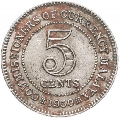 купить Малайя 5 центов (cents) 1950