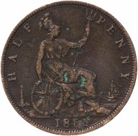 Купить Великобритания 1/2 пенни (penny) 1886