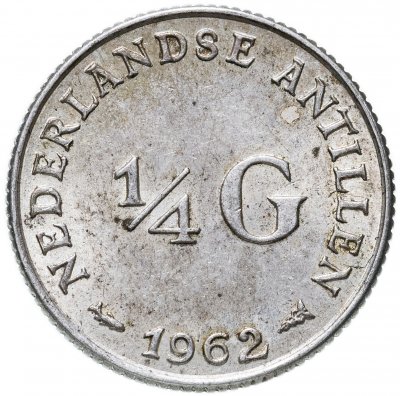 купить Нидерландские Антильские острова 1/4 гульдена (gulden) 1962