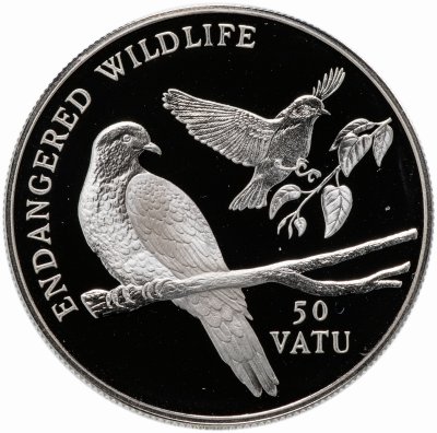 купить Вануату 50 вату (vatu) 1992 "Вымирающие виды птиц"