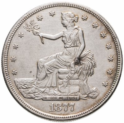 купить США 1 доллар (dollar) 1877 S Торговый доллар знак монетного двора: "S" - Сан-Франциско