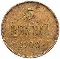 Купить 5 пенни (pennia) 1908, для Финляндии