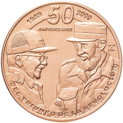 купить Куба 1 песо (peso) 2009 50 лет Революции - Фидель и Рауль Кастро