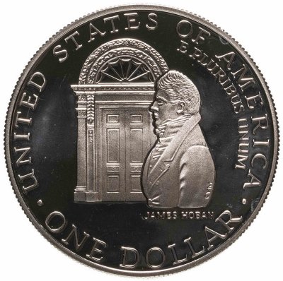 купить США 1 доллар (dollar) 1992 W "200 лет Белому Дому" (в коробке с сертификатом)