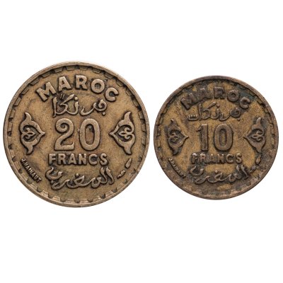 купить Марокко, набор 2 монет 1952 г