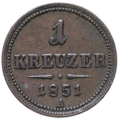 купить Австрия 1 крейцер (kreuzer) 1851 A