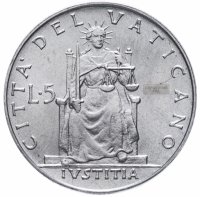 купить Ватикан 5 лир (lire) 1963-1965
