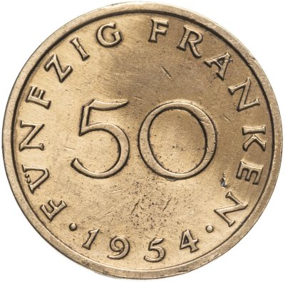купить Саар 50 франков (francs) 1954