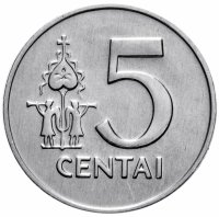 Купить Литва 5 центов (centai) 1991