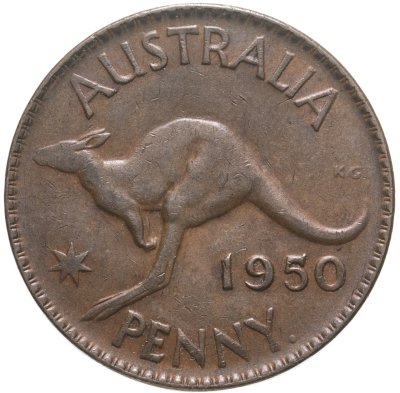купить Австралия 1 пенни (penny) 1950 Точка после "PENNY"
