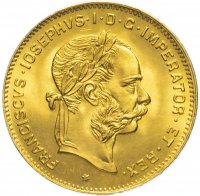 Купить Австро-Венгрия 4 флорина - 10 франков 1892 рестрайк (новодел), монета для Австрии
