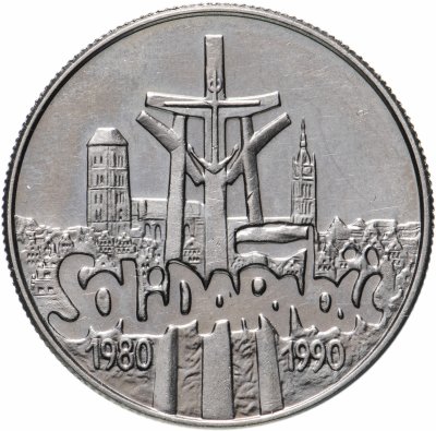купить Польша 10000 злотых (zlotych) 1990 "10 лет профсоюзу «Солидарность»"