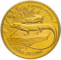 купить Польша 2 злотых 2009 "Всемирная природа - Зелёная ящерица"