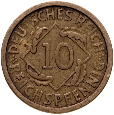 купить Германия 10 рейхспфеннигов 1924 "A"
