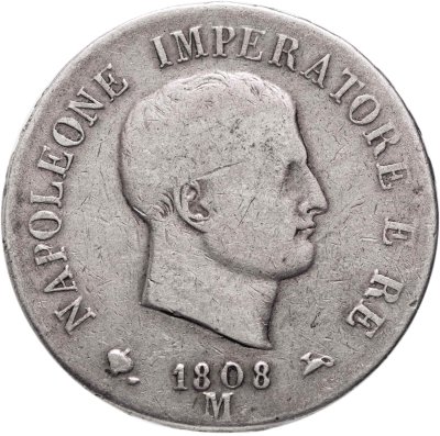 купить Королевство Италия (наполеоновское) 5 лир 1808 M