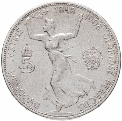 купить Австрия 5 крон 1908 "60 лет правлению"