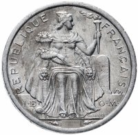 купить Французская Полинезия 1 франк (franc) 1965-2008 случайный год