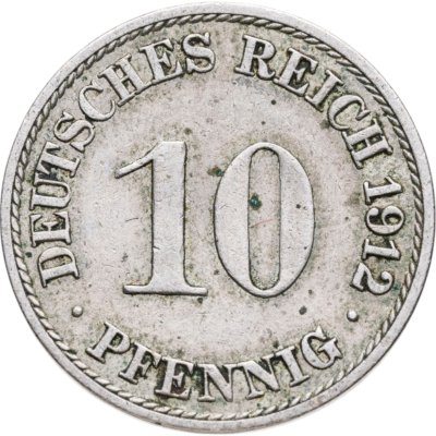 купить Германия 10 пфеннигов (pfennig) 1912 A знак монетного двора: "A" - Берлин