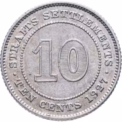 купить Стрейтс Сетлментс 10 центов (cents) 1927