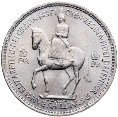 купить Великобритания 5 шиллингов 1953 "Коронация Королевы Елизаветы II" в оригинальной капсуле