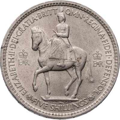 купить Великобритания 5 шиллингов (shillings) 1953 "Коронация Королевы Елизаветы II"