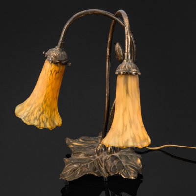 купить Лампа настольная в стиле Модерн, металл, патинирование, стекло, Западная Европа, 1930-1960 гг.