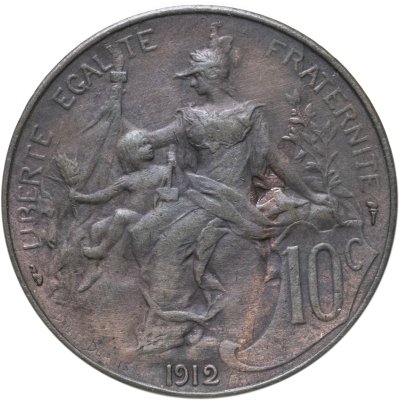 купить Франция 10 сантимов 1912