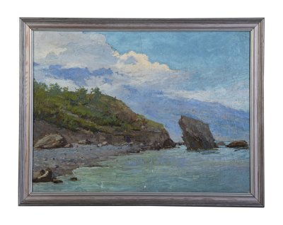 купить Картина "Ялта" в раме. Художник Н.И. Звонарев, холст, масло, СССР, 1941 г.