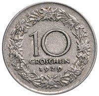 Купить Австрия 10 грошей (groschen) 1929