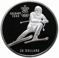 купить Канада 20 долларов 1987 "XV зимние Олимпийские игры в Калгари - Слалом"