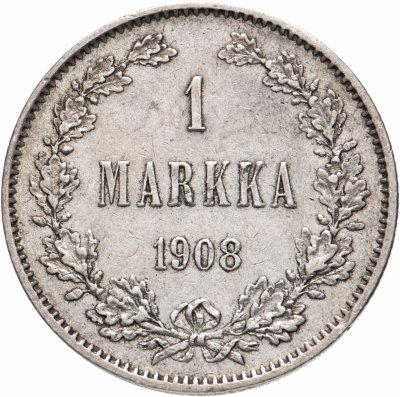 купить 1 марка (markka) 1908 L, монета для Финляндии