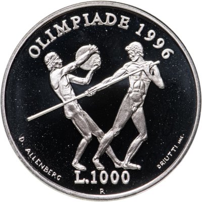 купить Сан-Марино 1000 лир (lire) 1995 XXVI летние Олимпийские Игры, Атланта 1996