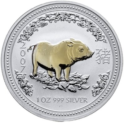 купить Австралия 1 доллар (dollar) 2007 Восточный календарь - Год Свиньи, в подарочном футляре с сертификатом