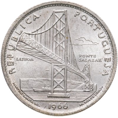купить Португалия 20 эскудо (escudos) 1966 "Открытие моста Антониу Салазара"