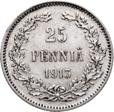 купить 25 пенни (pennia) 1913 S Российская Финляндия