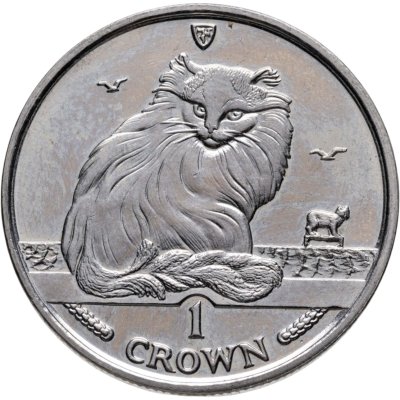купить Остров Мэн 1 крона (crown) 1995 Кошки - Турецкая ангора