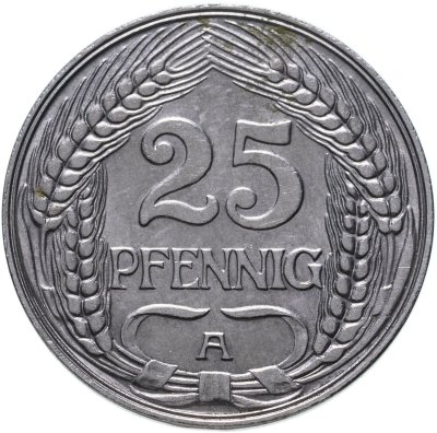 купить Германия 25 пфеннигов (pfennig) 1910 А