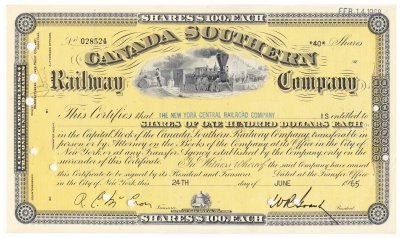 купить Акция США Canada Southern Railway Company 1950- 1966 гг.