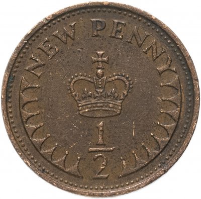 купить Великобритания 1/2 нового пенни (new penny) 1971-1981, случайная дата