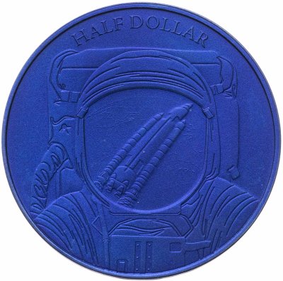 купить Фиджи 50 центов (1/2 доллара) 2018 "Космонавт" в капсуле