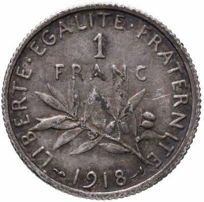 купить Франция 1 франк (franc) 1918