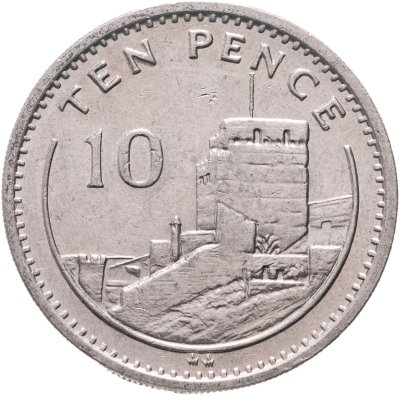 купить Гибралтар 10 пенсов (pence) 1988 Отметка "AA" на реверсе