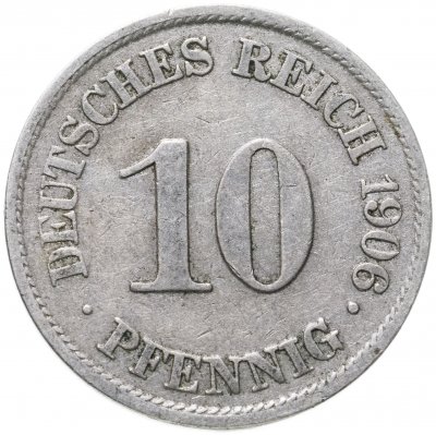 купить Германия, Германская Империя 10 пфеннигов 1906 "A"