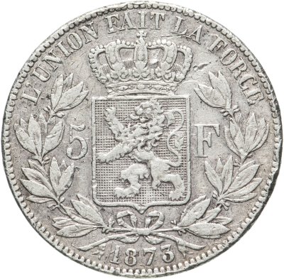 купить Бельгия 5 франков (francs) 1873