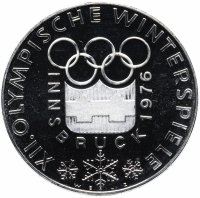 купить Австрия 100 шиллингов (shillings) 1974 "XII зимние Олимпийские Игры, Инсбрук 1976 - Олимпийская эмблема"