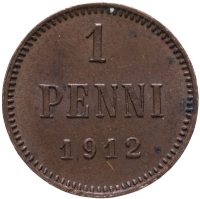 купить 1 пенни 1912, монета для Финляндии